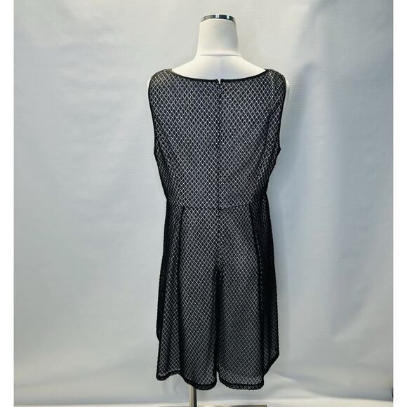 Adrianna Papell Dress Size 14 Petite Black And White Sleeveless A Line Party - Picture 3 of 13